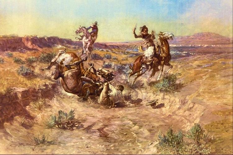 Charles M Russell The Broken Rope